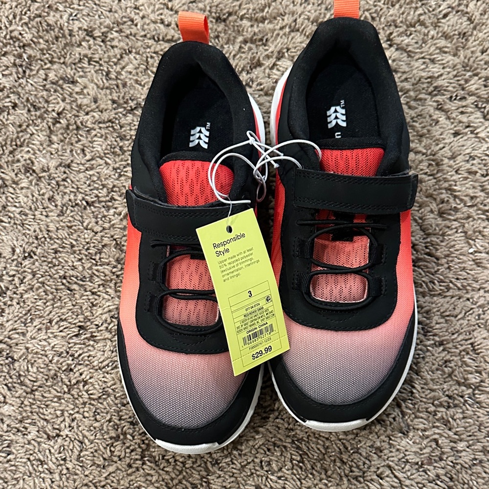 Target Kids All in Motion Red and Black Velcro sneakers